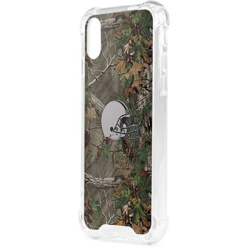 NFL Cleveland Browns Realtree Xtra Green Camo iPhone XS Clear Case