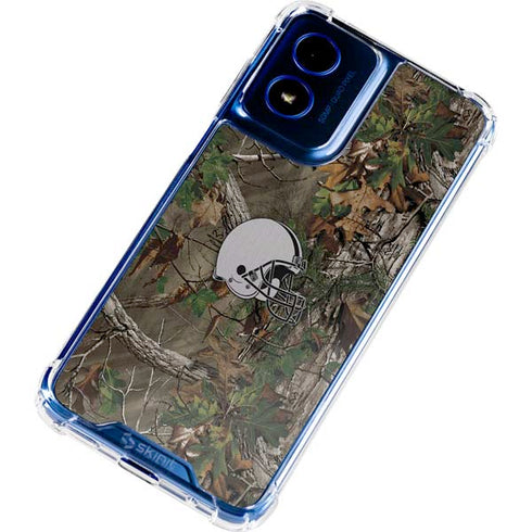 NFL Cleveland Browns Realtree Xtra Green Camo Moto G 5G (2024) Clear Case