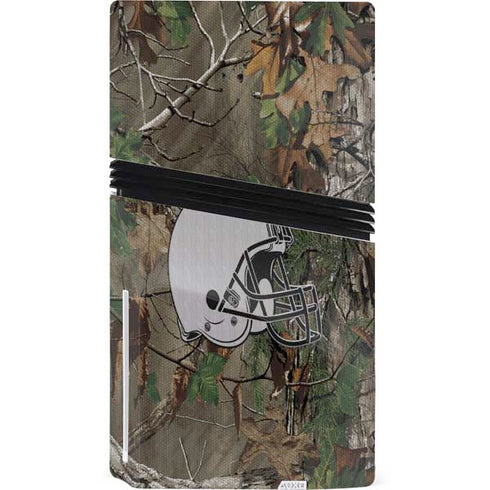 NFL Cleveland Browns Realtree Xtra Green Camo PS5 Pro Disk Console Skin