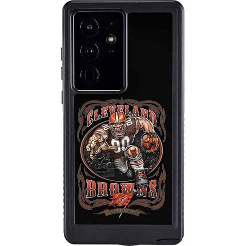 Liquid Blue NFL Cleveland Browns Running Back Galaxy S24 Ultra Waterproof Case