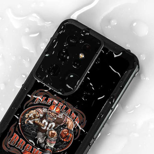 Liquid Blue NFL Cleveland Browns Running Back Galaxy S24 Ultra Waterproof Case