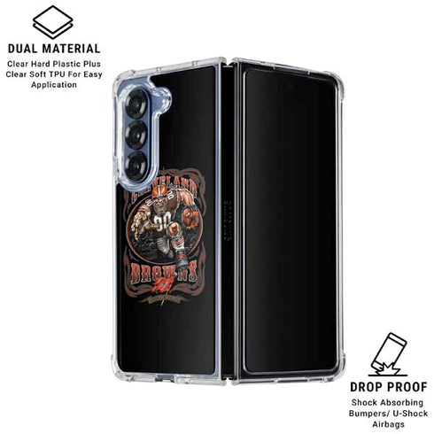 Liquid Blue NFL Cleveland Browns Running Back Galaxy Z Fold6 Clear Case