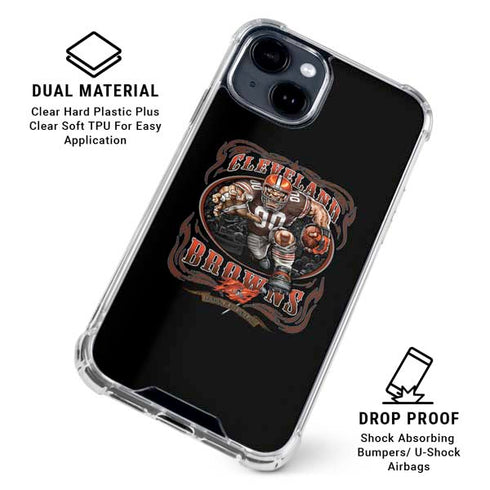 Liquid Blue NFL Cleveland Browns Running Back iPhone 15 Clear Case