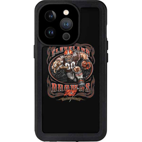 Liquid Blue NFL Cleveland Browns Running Back iPhone 15 Pro Waterproof Case