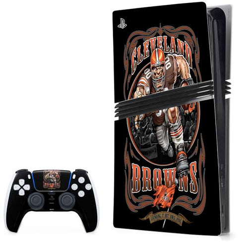 Liquid Blue NFL Cleveland Browns Running Back PS5 Pro Bundle Skin