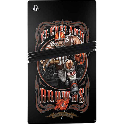 Liquid Blue NFL Cleveland Browns Running Back PS5 Pro Console Skin