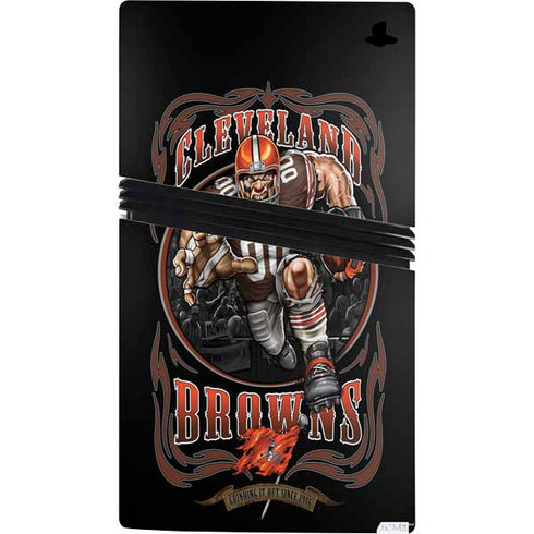 Liquid Blue NFL Cleveland Browns Running Back PS5 Pro Console Skin