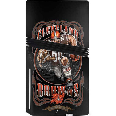 Liquid Blue NFL Cleveland Browns Running Back PS5 Pro Disk Console Skin