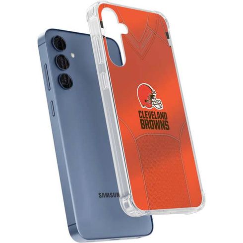 NFL Cleveland Browns Team Jersey Galaxy A55 5G Clear Case