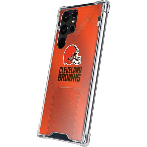 NFL Cleveland Browns Team Jersey Galaxy S23 Ultra Clear Case