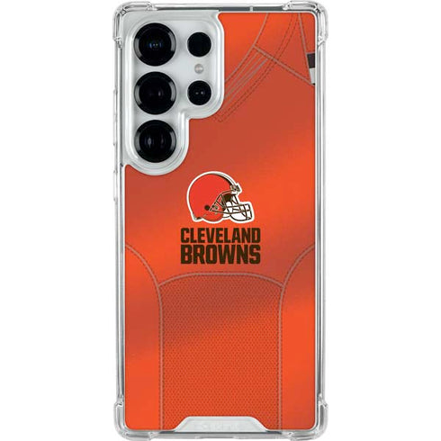 NFL Cleveland Browns Team Jersey Galaxy S25 Ultra Clear Case