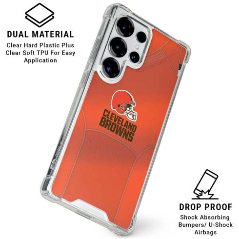 NFL Cleveland Browns Team Jersey Galaxy S25 Ultra Clear Case