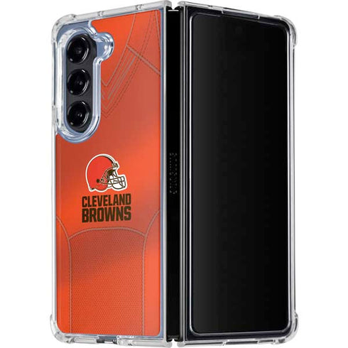 NFL Cleveland Browns Team Jersey Galaxy Z Fold5 5G Clear Case