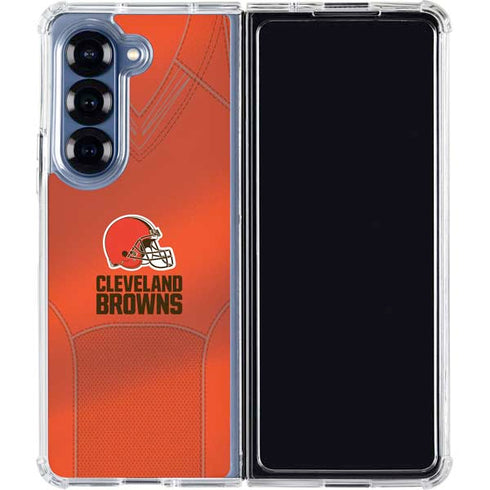 NFL Cleveland Browns Team Jersey Galaxy Z Fold6 Clear Case