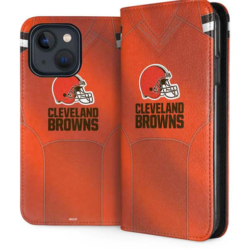 NFL Cleveland Browns Team Jersey iPhone 15 Folio Case