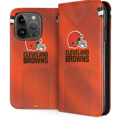 NFL Cleveland Browns Team Jersey iPhone 15 Pro Folio Case