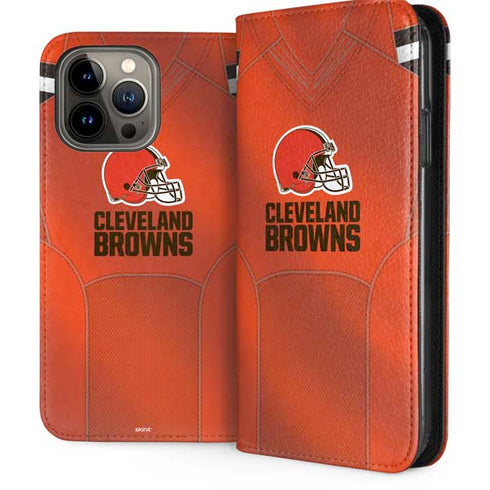 NFL Cleveland Browns Team Jersey iPhone 15 Pro Max Folio Case