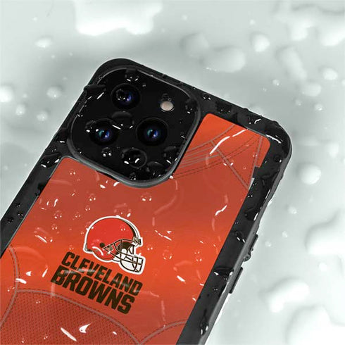 NFL Cleveland Browns Team Jersey iPhone 15 Pro Waterproof Case