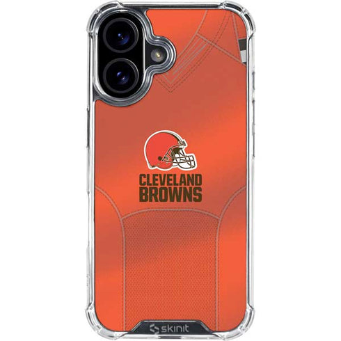 NFL Cleveland Browns Team Jersey iPhone 16 Plus Clear Case