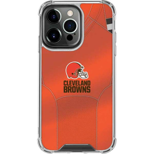 NFL Cleveland Browns Team Jersey iPhone 16 Pro Max Clear Case