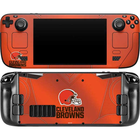 NFL Cleveland Browns Team Jersey Steam Deck Handheld Gaming Computer OLED Skin
