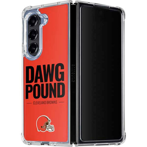 NFL Cleveland Browns Team Motto Galaxy Z Fold5 5G Clear Case