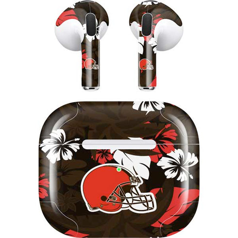 NFL Cleveland Browns Tropical Print Apple AirPods (3rd Gen 2021) Skin