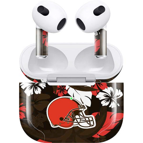 NFL Cleveland Browns Tropical Print Apple AirPods (3rd Gen 2021) Skin