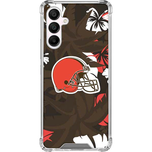 NFL Cleveland Browns Tropical Print Galaxy A16 5G Clear Case