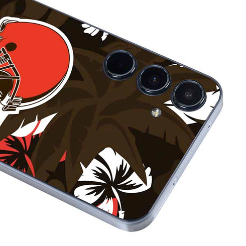 NFL Cleveland Browns Tropical Print Galaxy A35 5G Skin