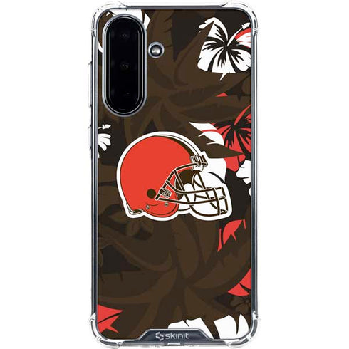 NFL Cleveland Browns Tropical Print Galaxy A36 5G Clear Case