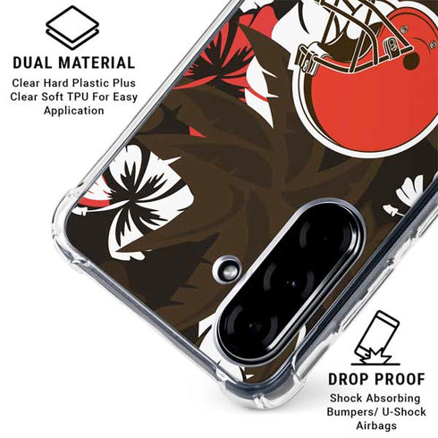 NFL Cleveland Browns Tropical Print Galaxy A36 5G Clear Case