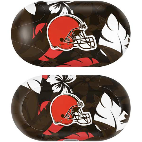 NFL Cleveland Browns Tropical Print Galaxy Buds Plus Skin