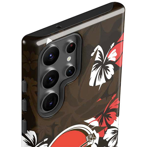 NFL Cleveland Browns Tropical Print Galaxy S23 Ultra Pro Case