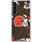 NFL Cleveland Browns Tropical Print Galaxy S24 FE Clear Case