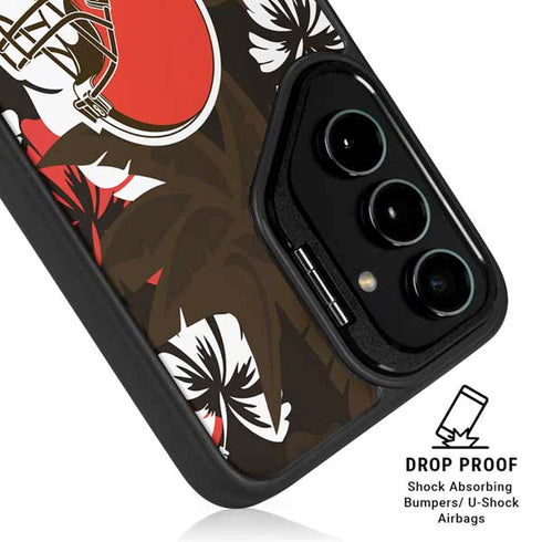 NFL Cleveland Browns Tropical Print Galaxy S24 FE Kickstand Case