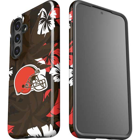 NFL Cleveland Browns Tropical Print Galaxy S25 Impact Case