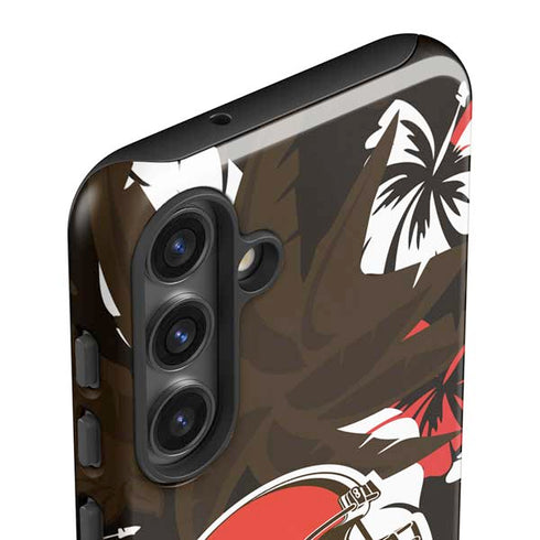NFL Cleveland Browns Tropical Print Galaxy S25 Plus Impact Case
