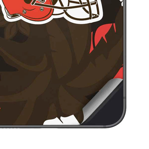 NFL Cleveland Browns Tropical Print Galaxy S24 Skin