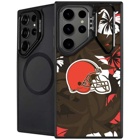 NFL Cleveland Browns Tropical Print Galaxy S24 Ultra Kickstand Case