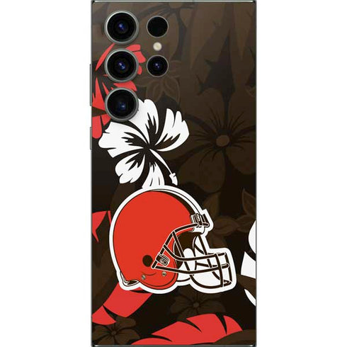 NFL Cleveland Browns Tropical Print Galaxy S25 Ultra Skin