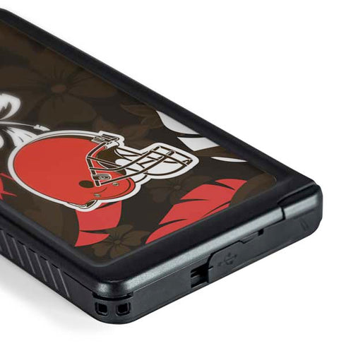 NFL Cleveland Browns Tropical Print Galaxy S24 Ultra Waterproof Case