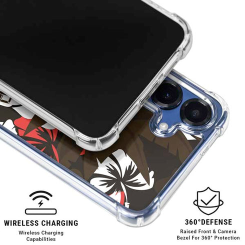NFL Cleveland Browns Tropical Print Galaxy S25 Plus Clear Case