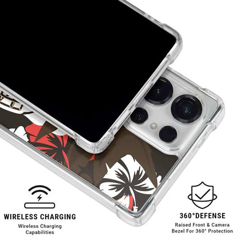 NFL Cleveland Browns Tropical Print Galaxy S25 Ultra Clear Case