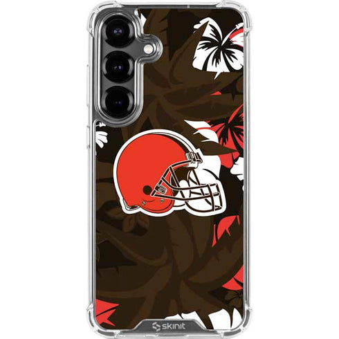 NFL Cleveland Browns Tropical Print Galaxy S26 Clear Case