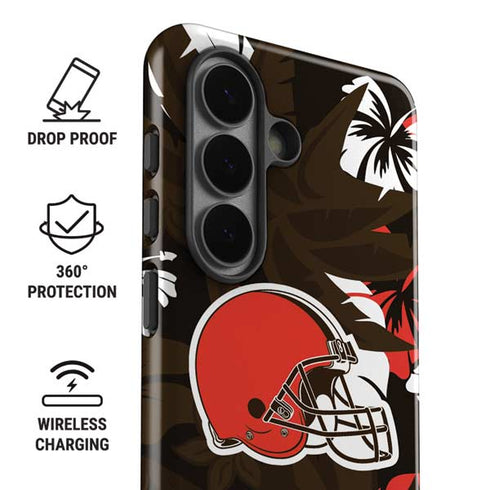 NFL Cleveland Browns Tropical Print Galaxy S26 Impact Case