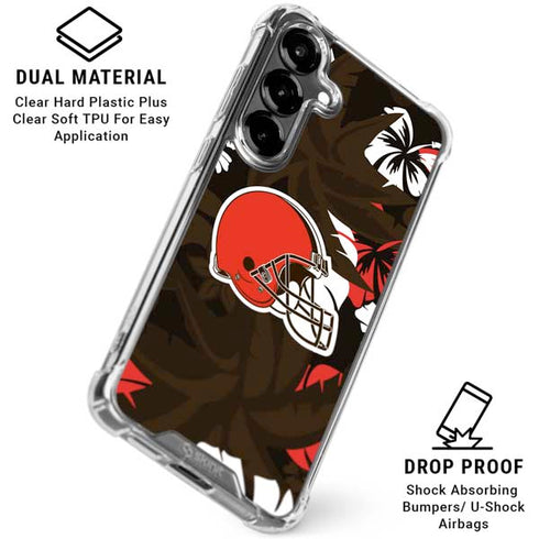 NFL Cleveland Browns Tropical Print Galaxy S26 Plus Clear Case