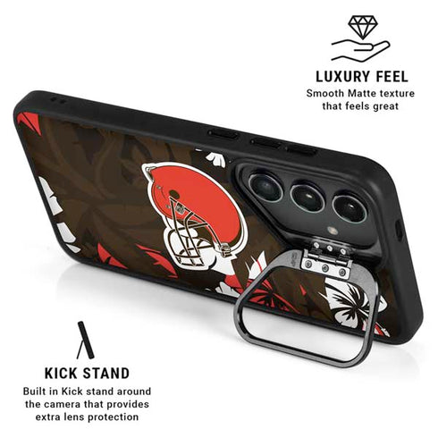 NFL Cleveland Browns Tropical Print Galaxy S26 Plus Kickstand Case