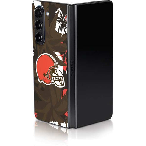 NFL Cleveland Browns Tropical Print Galaxy Z Fold5 5G Skin