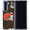 NFL Cleveland Browns Tropical Print Galaxy Z Fold6 Clear Case